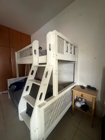White Wooden Bunk Bed - Good Condition