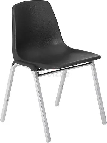 NPS 8100 Series Poly Shell Stacking Chair, Black