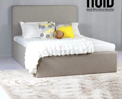 Upholstered king size Bed - Neutral Grey