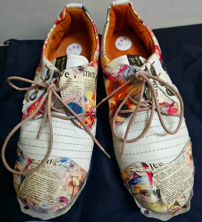 TMA Eyes Retro Style. Handcrafted sneakers Leather. Size 38