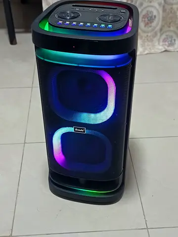 Portable Bluetooth Party Speaker with LED Lights - Good Condition