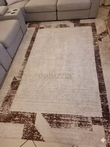 Used Modern Beige  Brown Area Rug — Rectangular, Good Condition