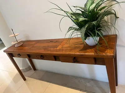 Solid Hardwood Console Table — 3 Drawers | Custom Built | Recycled Australian Timber