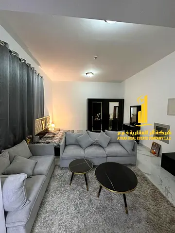 First occupant, the most luxurious and elegant fully furnished studio for monthly rent in Al Jurf 2, next to Ajman Court