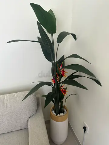 Tall artificial bird-of-paradise plant in decorative pot - ready to use