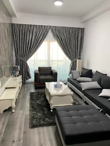 Furnished two-bedroom apartment with a living room for monthly rent in Ajman Pearl Towers. Fully fu