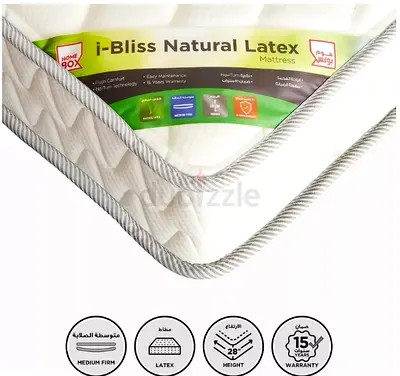 i-Bliss Natural Latex Mattress - Medium Firm, 28cm, (Single/Choose Size)