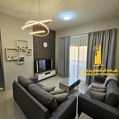 Sea view ✅ Fully furnished one-bedroom apartment for monthly rent in Ajman Corniche - First row ✔️ Rent includes all bills and internet ⚡📶