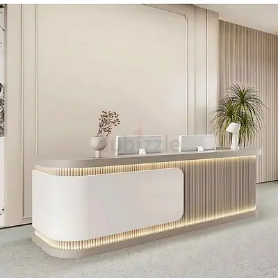 Minimalist Fluted Reception Desk