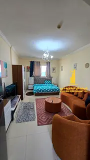 Luxurious fully furnished studio with a semi-separate kitchen and open view ✨ Ajman Al Jurf 2 Jasm