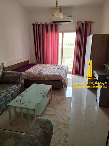 Furnished studio apartment for rent in Ajman, Al Rawda 1, with clean and tidy furnishings. Includes all bills and internet. Fully furnished