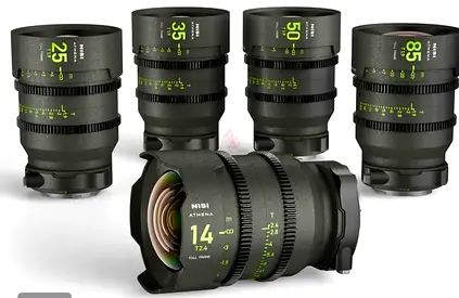 NiSi Athena Cine Prime Lens Kit 5 lenses - 14, 25, 35, 50, 85mm (T1.9/ T2.4) E MOUNT SONY.