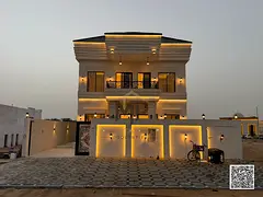 Luxury villa in a classic style for sale in Al Helio 2 – Ajman | Stone facade | High-end finishing