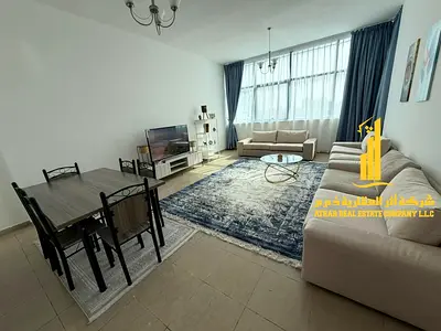 ✨ Luxurious and spacious two-bedroom apartment for monthly rent in Ajman Corniche, Al Diwan Towers ✨ Enjoy the finest lifestyle with a full sea view