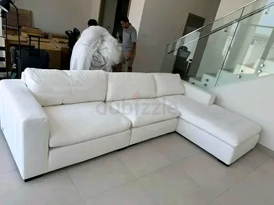 Marina home white color lshape sofa