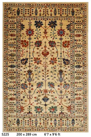 2x3 Handmade Floral Rug 200 x 289 cm , Afghan sultani rug carpet living room carpet, dining table