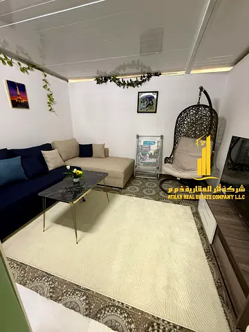 A golden opportunity! Luxurious, fully furnished studio apartment for monthly rent in Al Yasmin Towers, Al Jurf 2, Ajman ✨