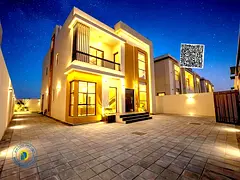For sale, a modern villa with 3BR, Registration fees, in Al Helio 2 area, super deluxe finishing, fr