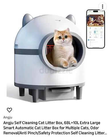Angju Self-Cleaning Smart Cat Litter Box - 68L+10L, Extra Large