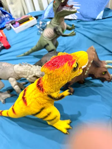 Set of 4 Realistic Dinosaur Toys - Rubber Figures (Used) with music