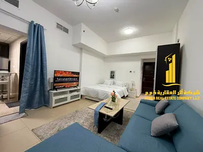اول ساكن مع بلكونه ومطبخ منفصل افخم وارقى استوديو مفروش بالكامل للايجار الشهري في الجرف 2 ابراج الياسمين
