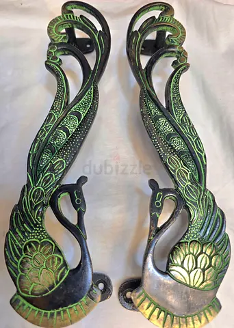 Majestic vintage peacock door handle 2pc set for sale