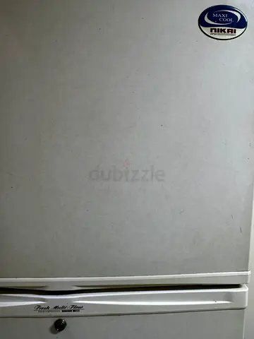 Large White Double-Door Refrigerator - Good Working Condition
