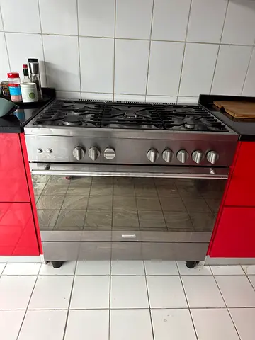 Stainless Steel 5-Burner Gas Range with Large Oven