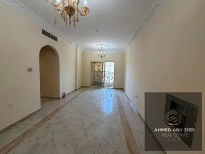 3 bedroom hall apartment for rent in Al Hamidiya near Ajman University and Court with open view, built in wardrobes and family area