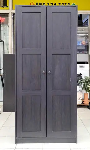 Dark wood 2-door wardrobe / armoire - good condition