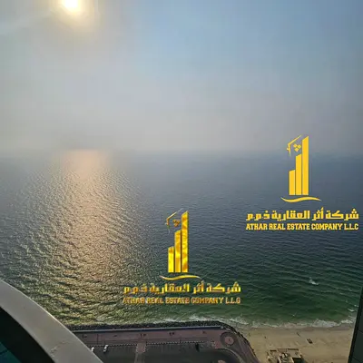 باطلالة بحرية خيالية افخم وارقى شقة غرفتين وصالة مفروشة بالكامل فرش جديد راقى جدا مع جم ومسبح وموقف سيارة خاص داخل البرج