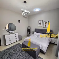Beautiful furnished one-bedroom apartment with new furniture for monthly rent in Ajman - Al Rawda 3