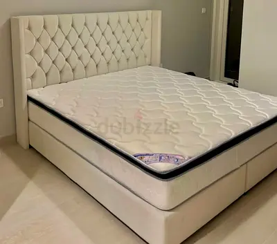 Brend new high Quality fabric luxury king size 180x200bed with spring mattress available