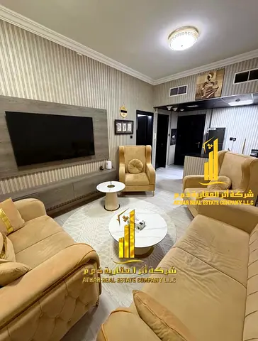 ✨ Luxury apartment for monthly rent, one bedroom and a hall with an open view, fully furnished with elegant furniture and a fully equipped kitchen