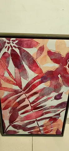 Framed Floral Watercolor Wall Art (beige/Peach)
