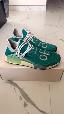 BRAND NEW Adidas NMD Hu Pharrell Dash Green shoes - size UK 11 1/2