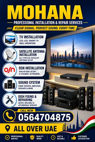 📺 Need Professional TV  Satellite Services in UAE?

MOHANA is here for you!
✅ TV Installation
✅ Sa