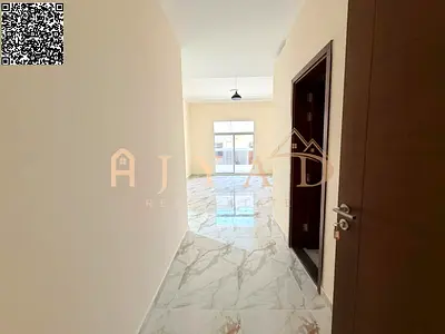 First-tenant 1BR apartment for annual rent in Al Mowaihat 3. New building, 1 month free, built-in wardrobes, central AC/gas, easy payment plans, quick
