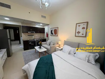 Furnished studio apartment for rent in Ajman, Al Jurf 2, Jasmine Towers. Clean and tidy furnishings. Includes all bills and internet. Fully furnished