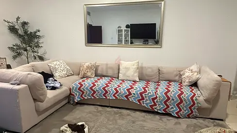 Large L-Shaped Sectional Sofa in Beige