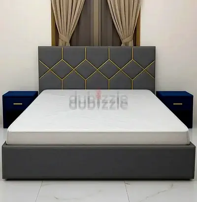 Brend new fabric wooden king size 180x200bed with madical mattress available