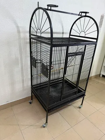 Large birdcage designed for parrots