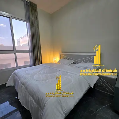 For monthly rent in Ajman - a luxurious studio with a Fully separate kitchen, fully furnished new, elegant furniture and a fully equipped kitchen