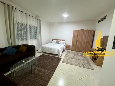 Furnished studio apartment for rent in Ajman, Al Nuaimiya 2, with clean and tidy furnishings. Includes all bills and internet.