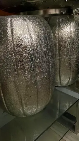 Textured Silver Decorative Vases — Modern Home Accent