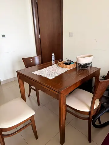 Wooden Dining Table with 3 Chairs - Good Condition