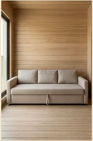 Modern 3 Seater Sofa Bed in Beige
