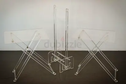 Folding Side Tables in Acrylic Glass, 1960s, Set of 2