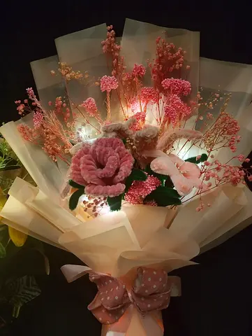 Handmade chenille flowers bouquet