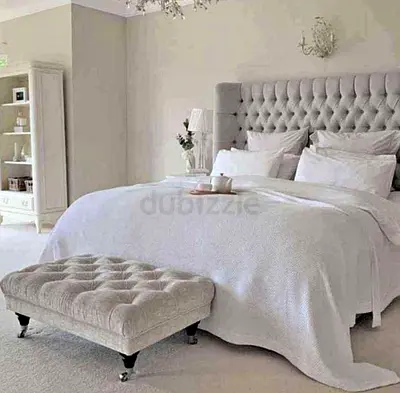 Headboard Designe king size fully customisable bedframe in soft Fabric storage can be installed